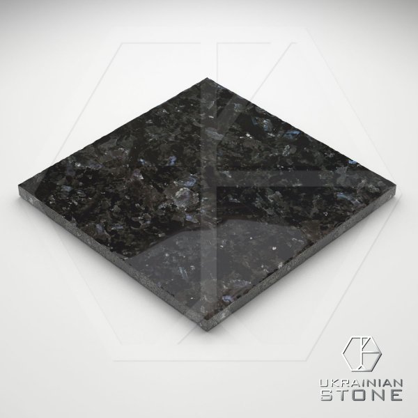 Плитка полированная из натурального камня, черная, 300*300; 600*300; 400*300; 400*200; 200*200; 150*150;300*200, Очеретянское месторождение, толщина 20 мм