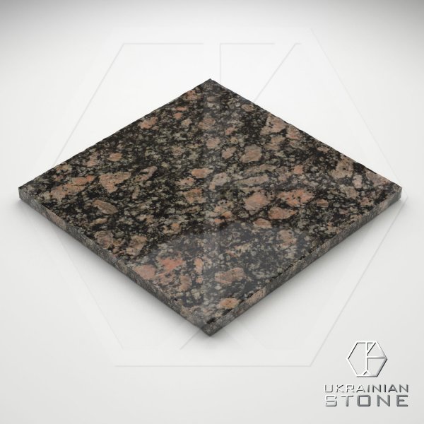 Плитка полированная из натурального камня, мультиколор, 300*300; 600*300; 400*300; 400*200; 200*200; 150*150;300*200, Корнинское месторождение, толщина 30 мм