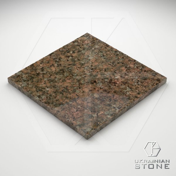 Плитка полированная из натурального камня, мультиколор, 300*300; 600*300; 400*300; 400*200; 200*200; 150*150;300*200, Межиричское месторождение, толщина 40 мм