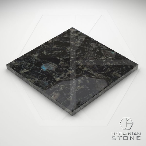 Плитка полированная из натурального камня, черная, 600~2000*600;500~1000*400~600, Осныковское месторождение, толщина 20 мм